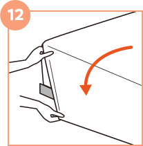 三角形の角を持って折り返し、