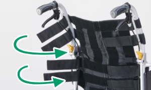 背中全体の圧を分散する立体スリングシート