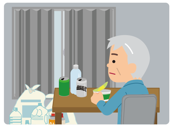 孤立高齢者のイメージイラスト