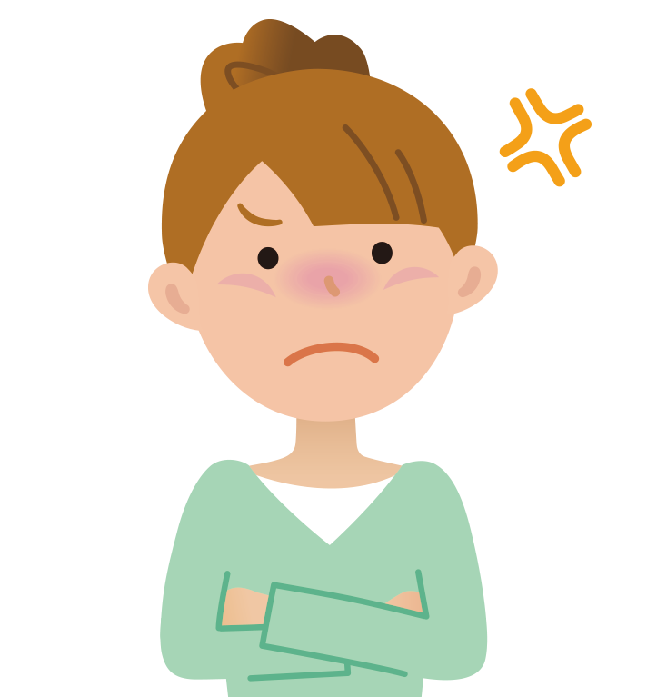 怒っている女性のイラスト