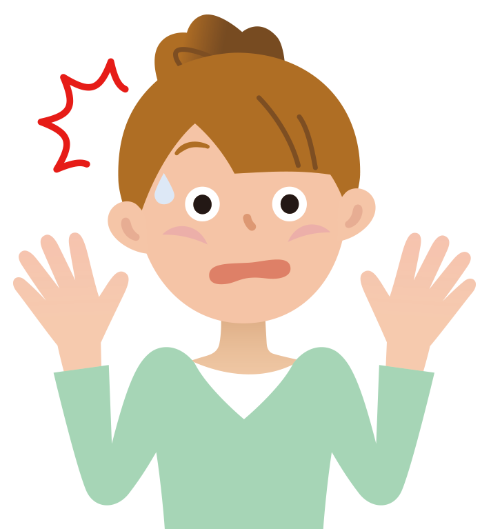 驚いている女性のイラスト
