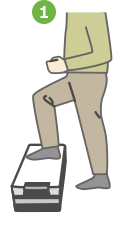 1.片脚をのせる