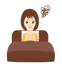 夜、ぐっすり眠れない人のイラスト