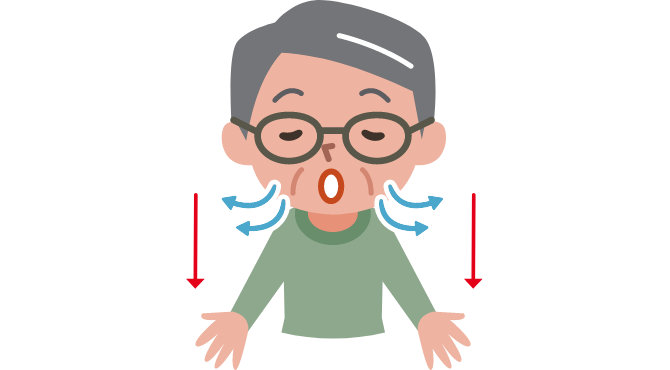 両手を下ろしながら