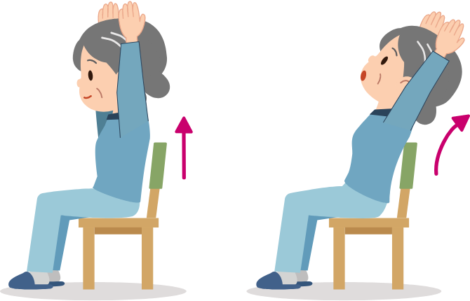 椅子に座って伸び運動_01