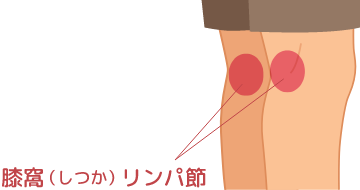 ワンポイント ひざ裏も一緒にマッサージを