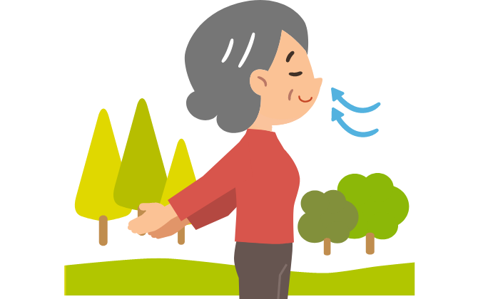 胸開き深呼吸運動