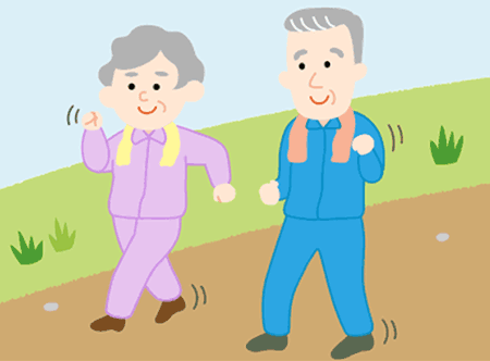 散歩する人のイラスト