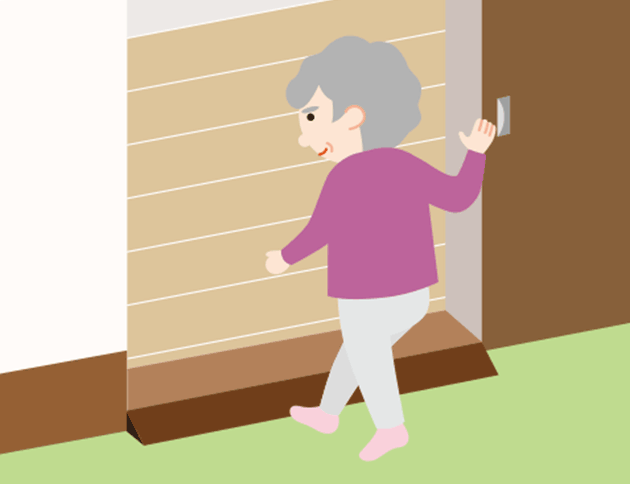 建具などの段差はスロープで解消。