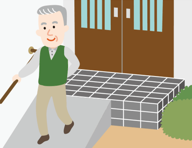 玄関の段差を減らし、お出かけしやすい環境に。