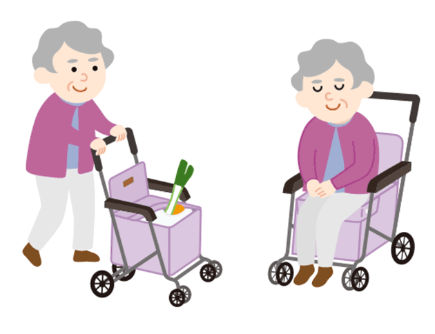 姿勢が安定し、腰もかけられる機能充実のシルバーカー。