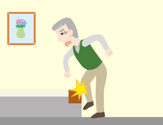 あがり框の段差を安全・確実に乗り越える工夫を。