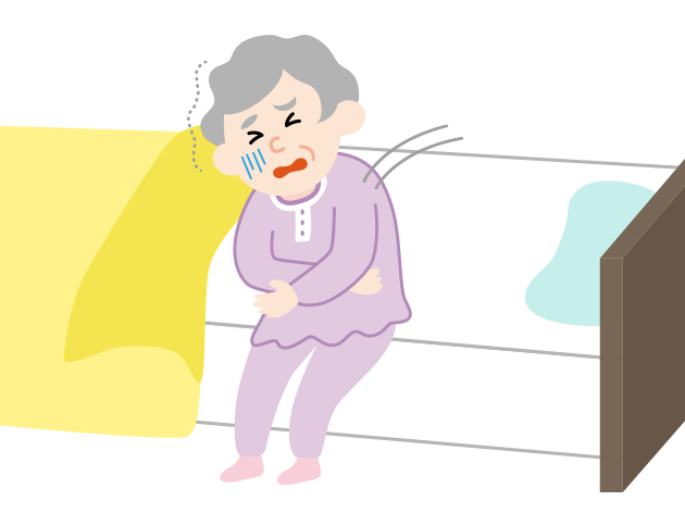 便秘や薬の副作用が隠れていないか確認を。