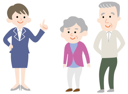 スタッフとご利用者さまのイラスト