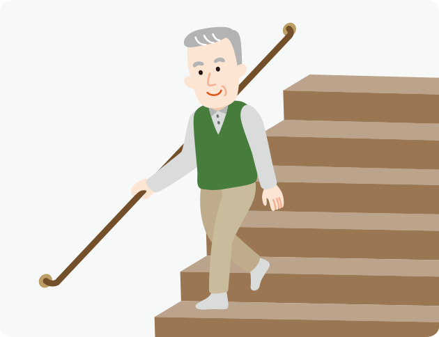 早めに手すりを設置し、転倒を防ぎましょう