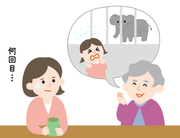 数分前の会話を忘れる認知症の記憶障害。