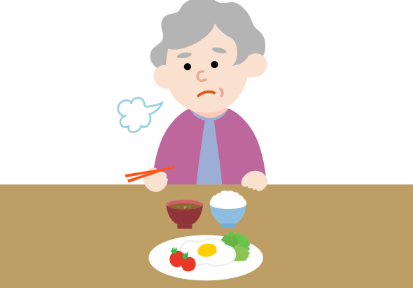 食欲が出ない人のイラスト