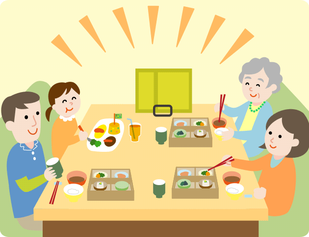 食事をする場所を変えて気分転換を図ります。