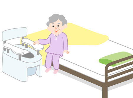 ポータブルトイレ利用者のイラスト