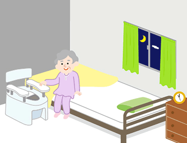 寝室からトイレまで歩く必要がありません。