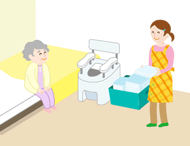 まわりにスペースをとれるので、介助がしやすくなります。