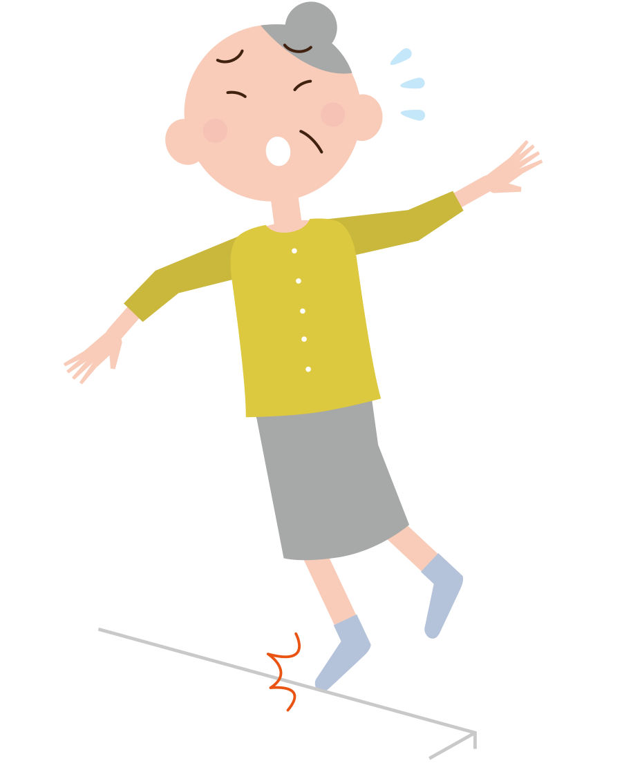 家の中でつまずいたり滑ったりする