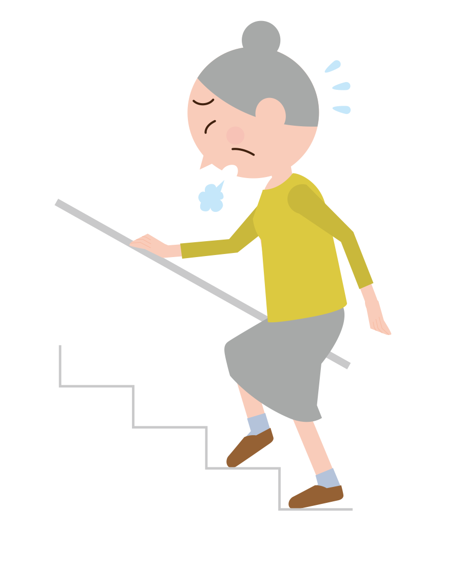 階段を昇るために手すりが必要