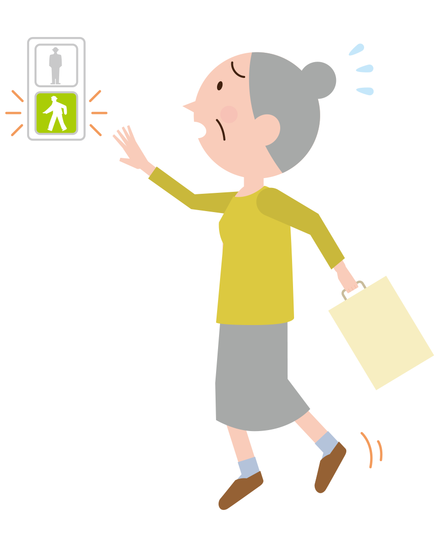 横断歩道を青信号で渡り切れない