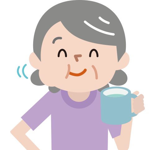 ブクブクうがいをしているイラスト