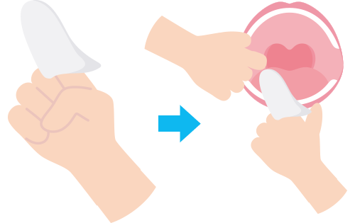 指で行う口腔ケア手順のイラスト