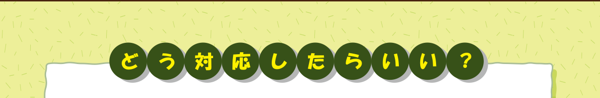 どう対応したらいい？