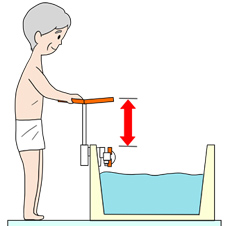 身長に合わせられる手すり