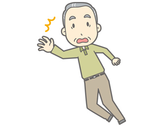 転びそうな人のイラスト