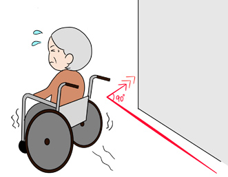 車椅子移動に困っている人のイラスト