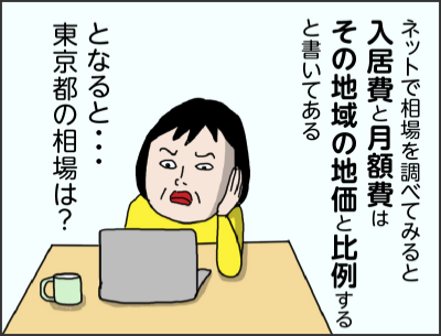 ネットで相場を調べてみると入居費と月額費はその地域の地価と比例すると書いてあるとなると・・・東京都の相場は?