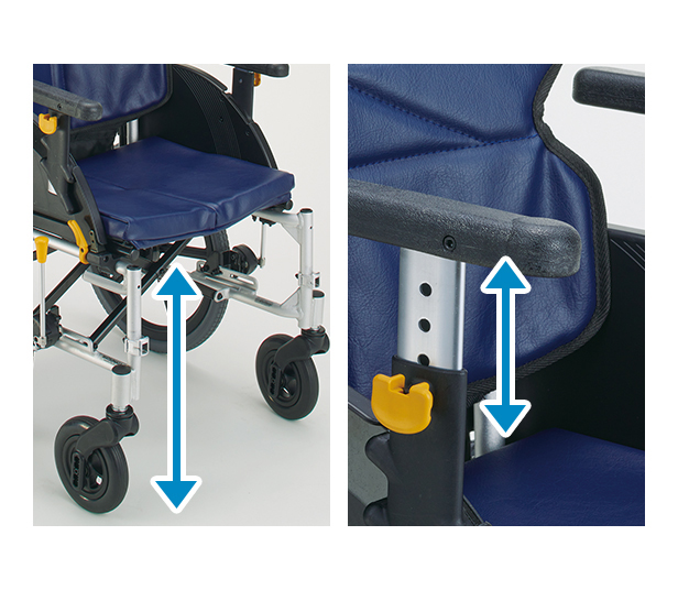 座面・肘置きの高さ調整イメージ