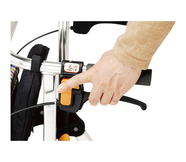 グリップを持ったまま操作できる、ワンタッチ駐車ストッパー